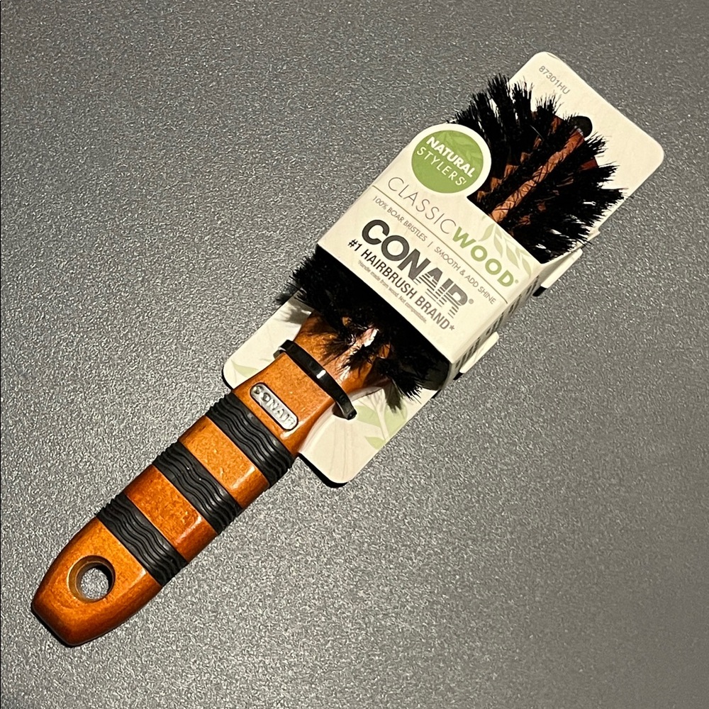 NEW Conair Classic Wood 100% Boar Bristle Brush